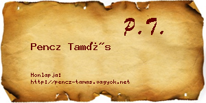 Pencz Tamás névjegykártya